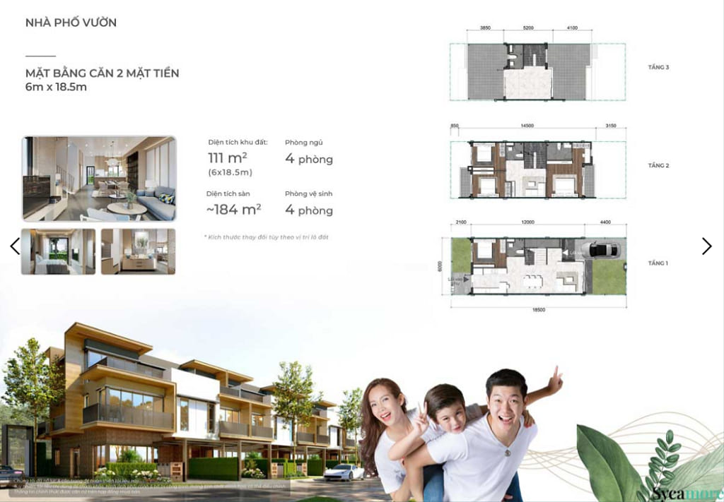 Mặt bằng nhà phố và biệt thự Sycamore Bình Dương