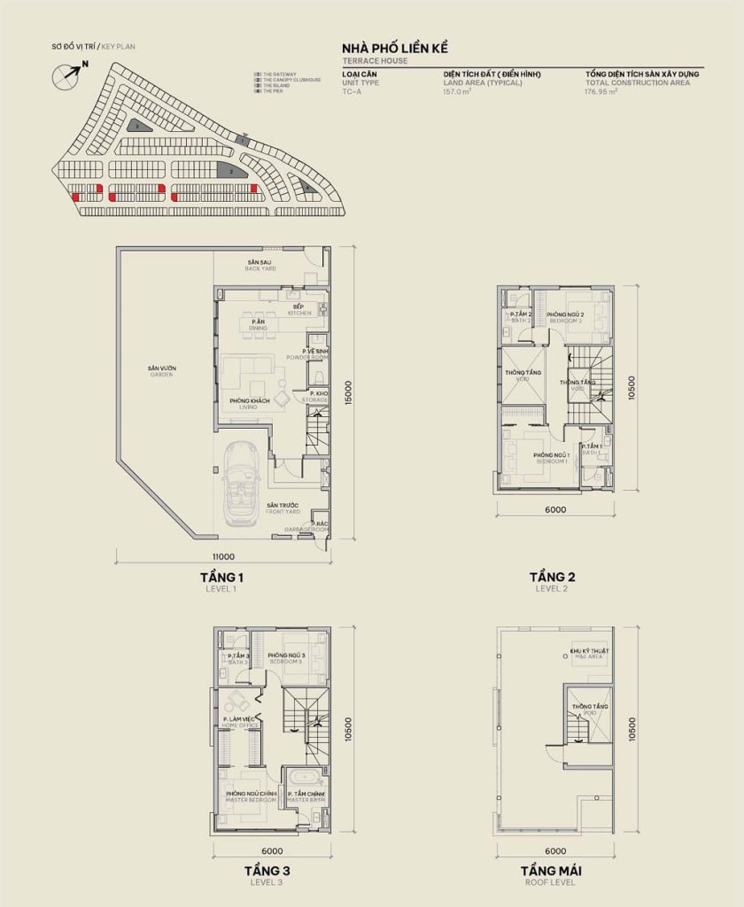 Mặt bằng nhà phố liền kề The Orchard Bình Dương